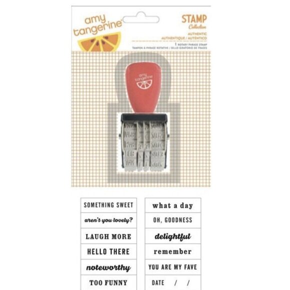 Rotary Stamper Dear lizzy Amy Tangerine Studio Calico WP PHRASES & DATE - Picture 4 of 12
